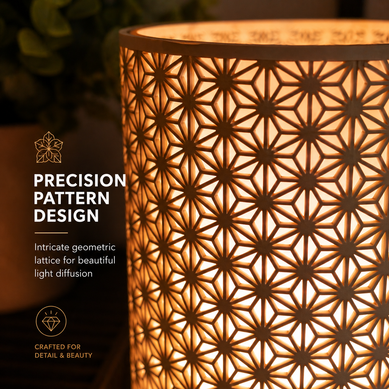 Kumiko Pattern LED Lamp – Ambient Wooden Glow