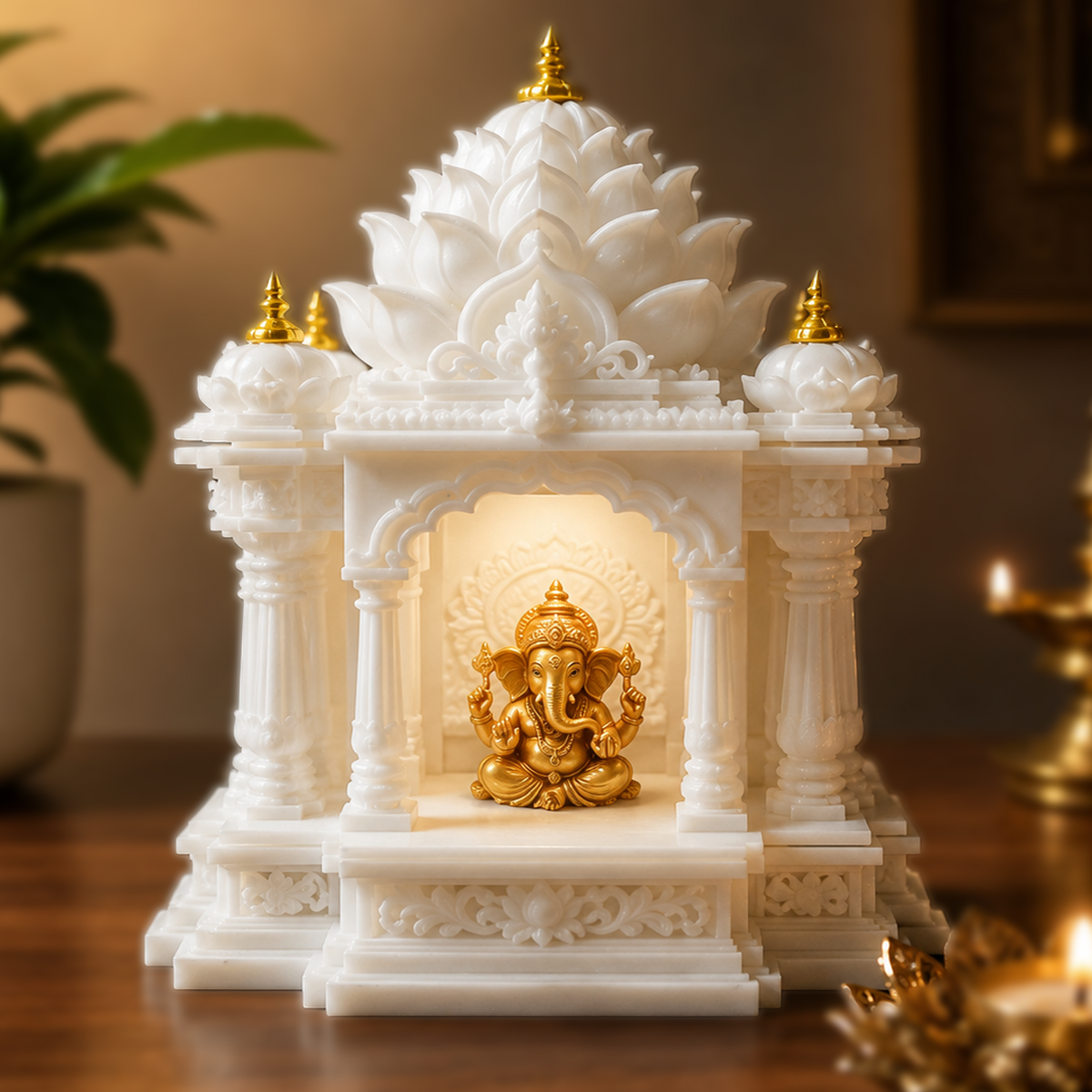 Premium Lotus Mini Mandir - Decolyt