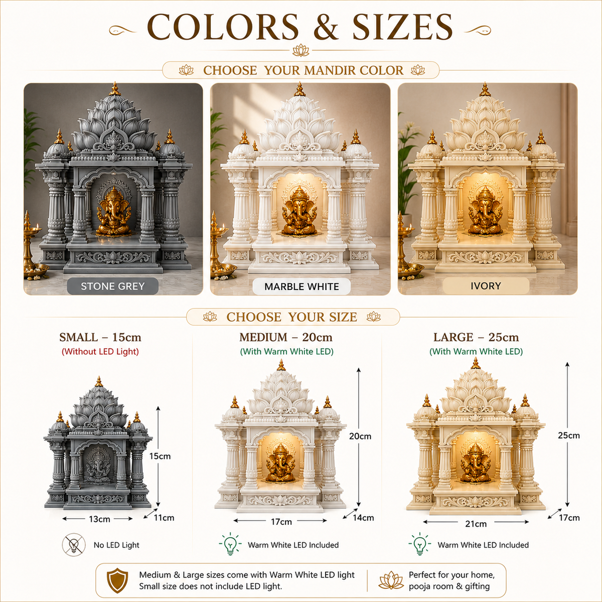 Premium Lotus Mini Mandir - Decolyt