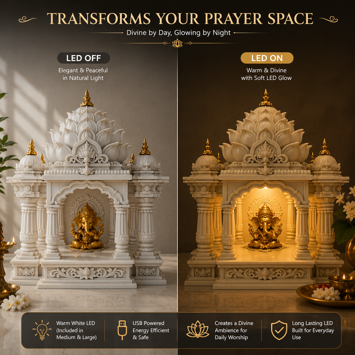 Premium Lotus Mini Mandir - Decolyt